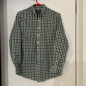 Vineyard vines green and black check boys button down whale shirt